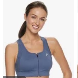FILA SPORT zip front bra laced back Large